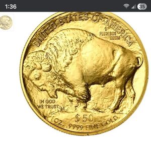 Gold American 50$ Buffalo Coin 24k Soled Gold